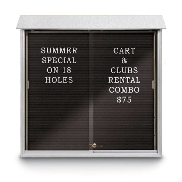 Outdoor Enclosed Combo Board, 72"x36", Bronze Frame/Black & Rubber
